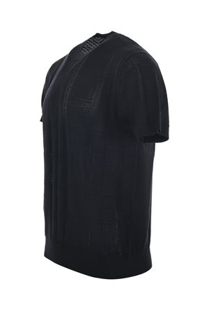 T-shirt in filo di cotone nero PAOLO PECORA | A015F1009000